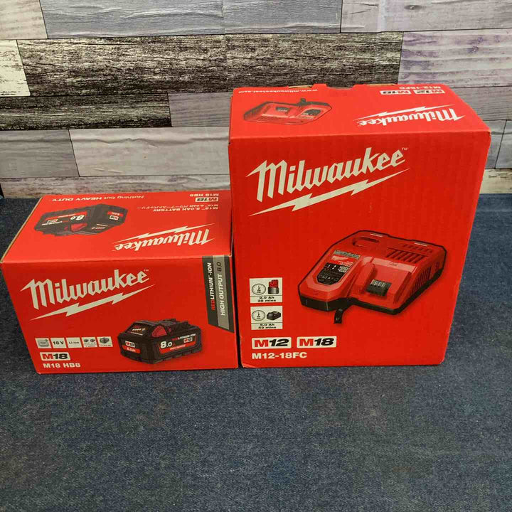 ミルウォーキー Milwaukee バッテリー M18HB8 充電器 M12-18FC セット【八潮店】