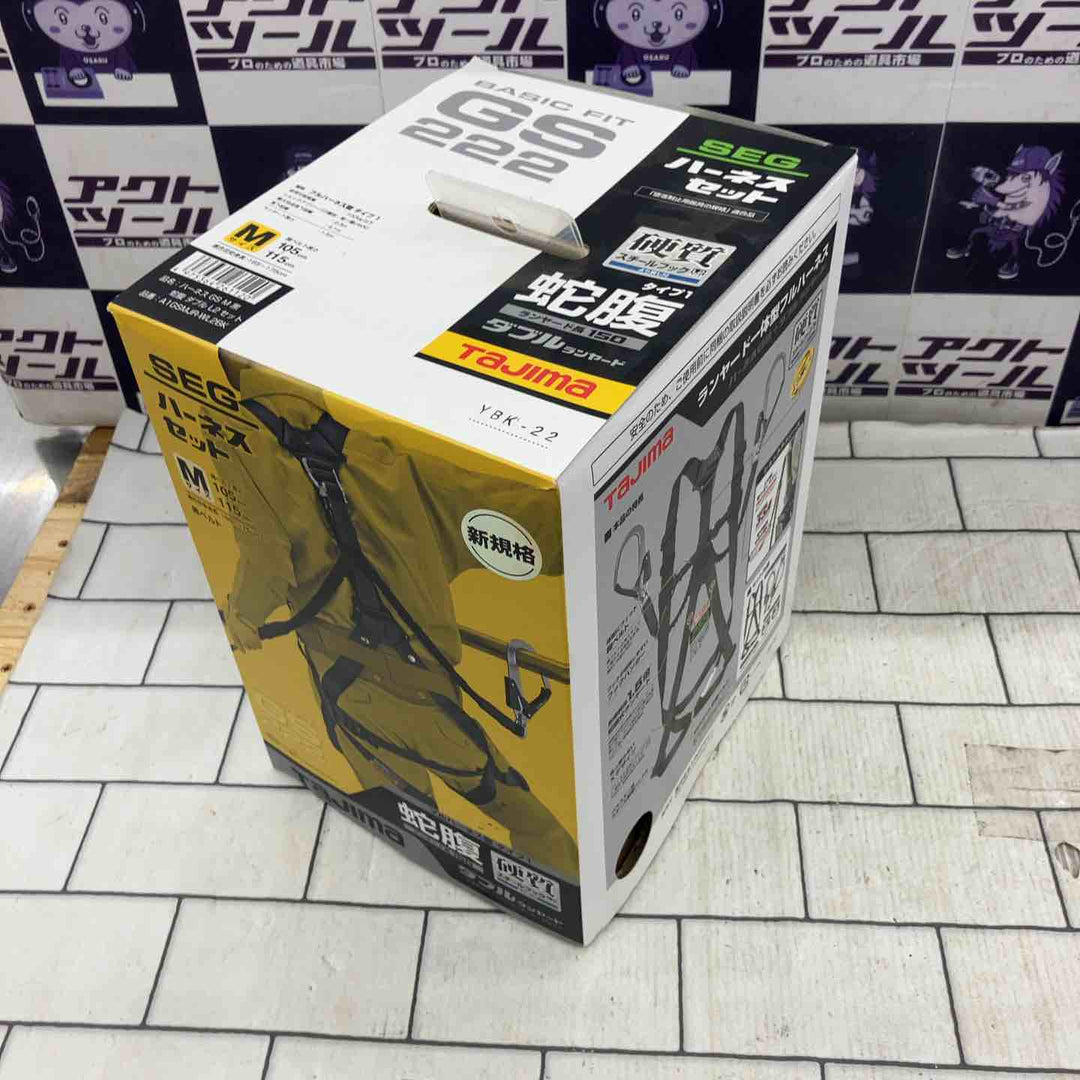 □タジマ(Tajima) ハーネスGS＋蛇腹ダブルランヤードL2セット 黒 Mサイズ A1GSMJR-WL2BK【所沢店】