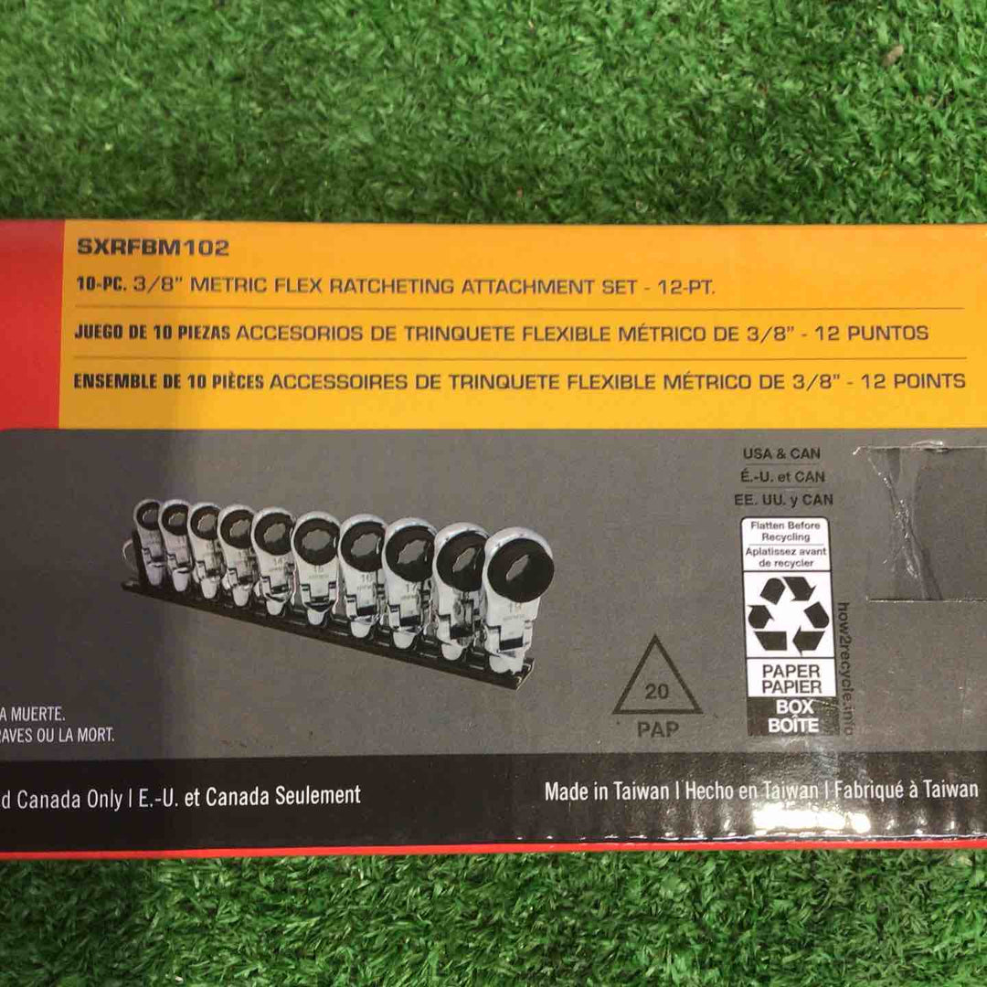 ◇MACTOOLS 3/8フレックスヘッドラチェットアタッチメント 10PC SXRFBM102【町田店】