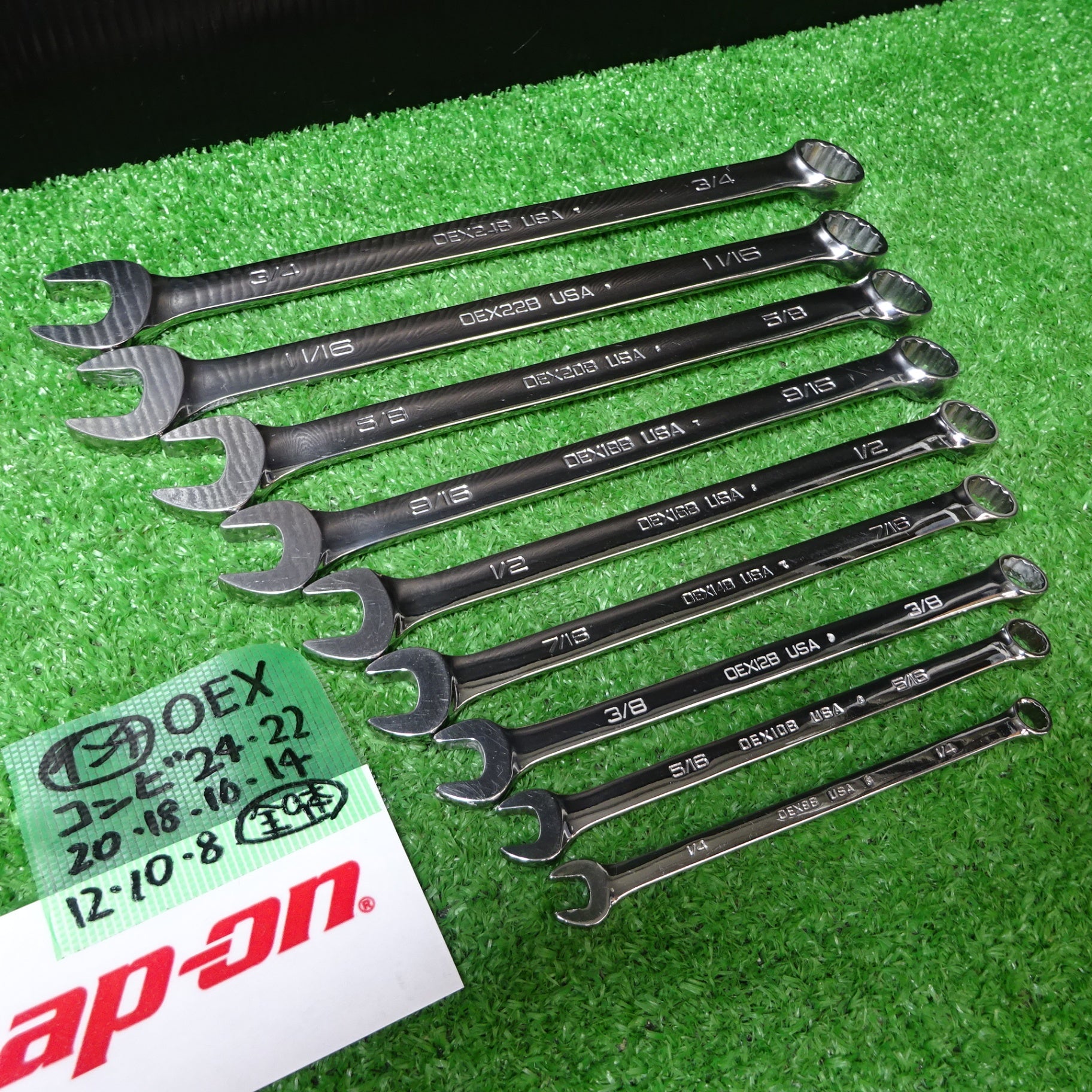 スナップオン/Snap-on インチサイズ コンビネーションレンチ 9本セット OEXシリーズ OEX8B～OEX24B【岩槻店】 –  アクトツールオンラインショップ