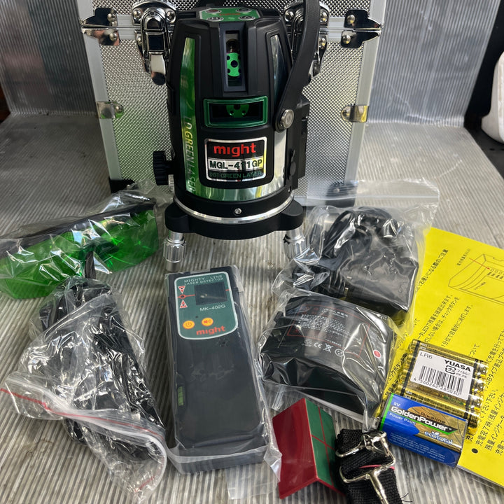 〇マイト工業(might) グリーンレーザー墨出し器 MGL-411GP 矩十字・横【草加店】