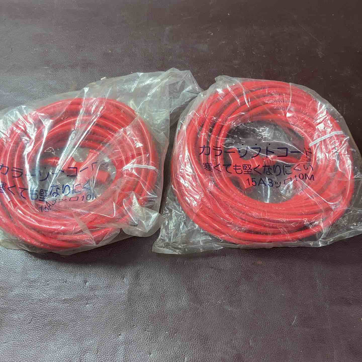 【未使用品(店頭展示品)】 カラーソフトコード 15A 3つ口 10m 5個まとめ 延長コード 【東大和店】