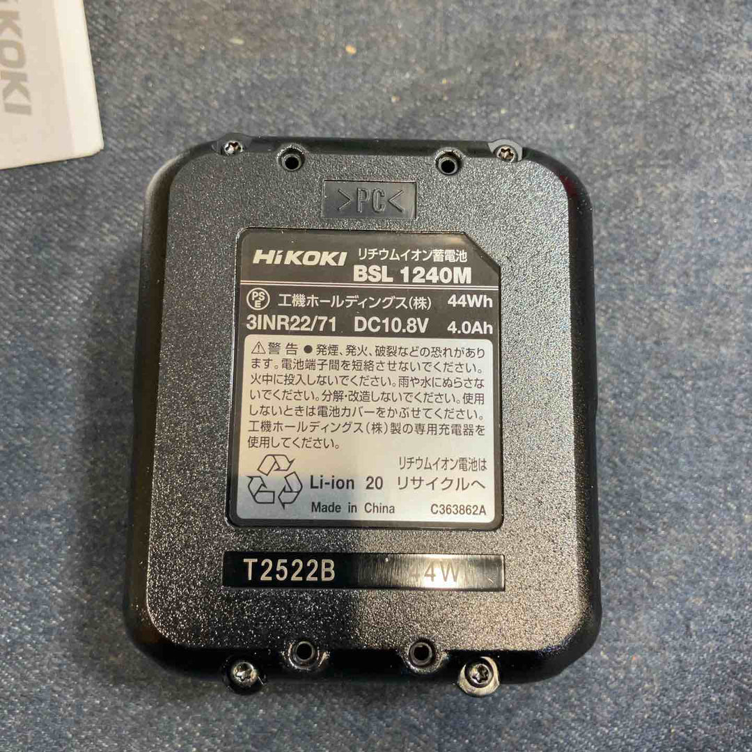 ◇HiKOKI(ハイコーキ) 旧日立工機 リチウムイオン電池 10.8V/4.0Ah BSL1240M【八潮店】