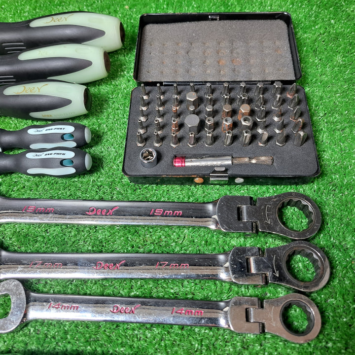 ディーン Deen ミリ 付替式ビットセット×２箱 その他レンチ・ドライバー類11本セット【岩槻店】