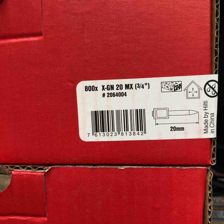 【中古美品】 ヒルティ(HILTI) コンクリートピン 6箱・ガス2本セット 800x XGN 20 MX(3/4") 未使用長期保管品 【東大和店】