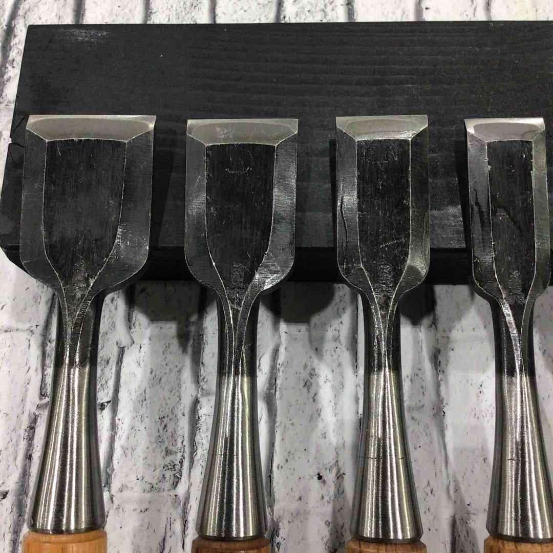 輝久 追入鑿 10本組 赤樫柄 本体のみ 【川口店】