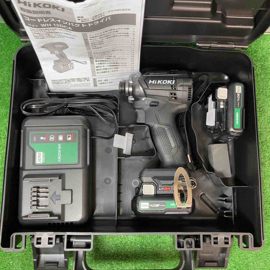 【美品】◇ハイコーキ(HIKOKI ※旧:日立工機) コードレスインパクトドライバー WH12DCA(2LSB)バッテリー2個、充電器付き【岩槻店】