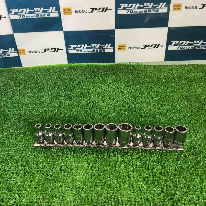 Snap-on スナップオン 1/4 12角 シャローソケット インチ・ミリ混在 14個セット ※型式詳細は備考欄記載※【草加店】