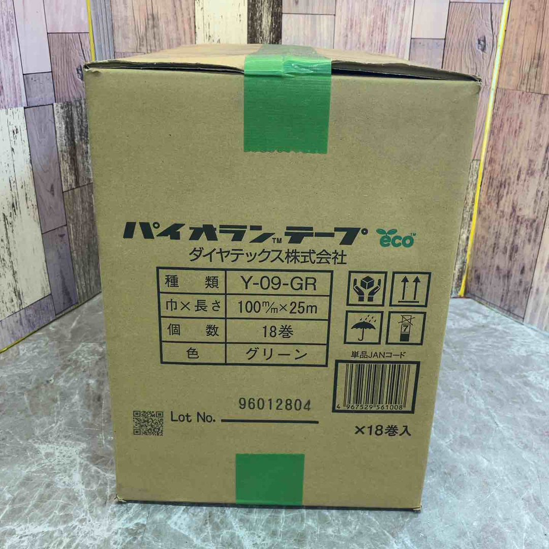 ◇ダイヤテックス パイオランクロス 養生用テープ 緑 100mm×25m Y-09-GR 18巻【八潮店】