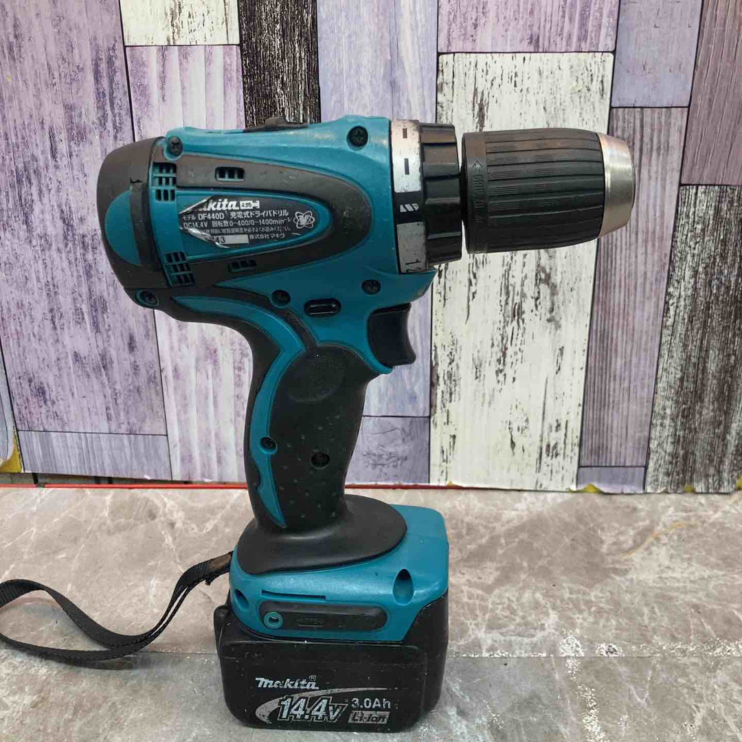 【中古品】★マキタ makita 14.4V コードレスドリルドライバー DF440DRFX バッテリー2個付【八潮店】