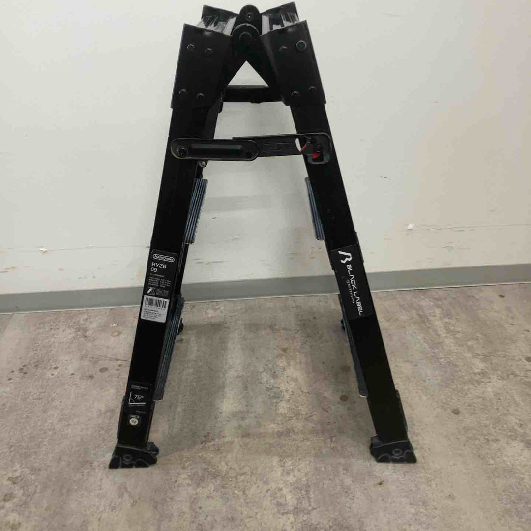長谷川工業(ハセガワ/Hasegawa) BLACK LABEL 伸縮式はしご兼用脚立(ワンタッチバー付) RYZB-09  3段【富山店】◇外