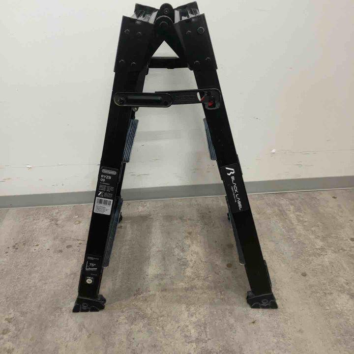 長谷川工業(ハセガワ/Hasegawa) BLACK LABEL 伸縮式はしご兼用脚立(ワンタッチバー付) RYZB-09  3段【富山店】◇外