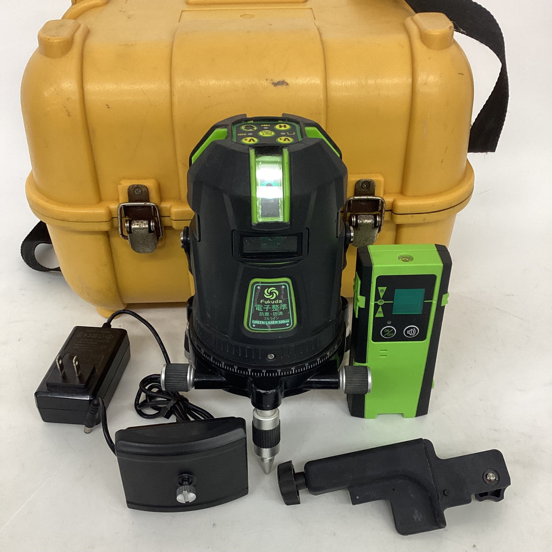 ◇FUKUDA|フクダ 【電子整準】フルライン グリーンレーザー墨出し器 FL-578GDE (本体+受光器セット)【狭山】