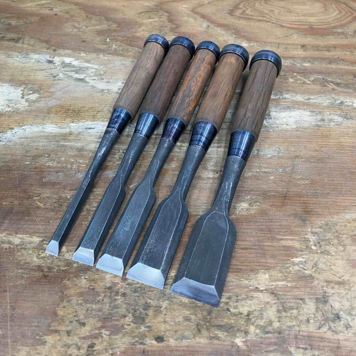 【中古品】　「是重」銘 鑿 5本組 のみ 和工具 大工道具【柏店】