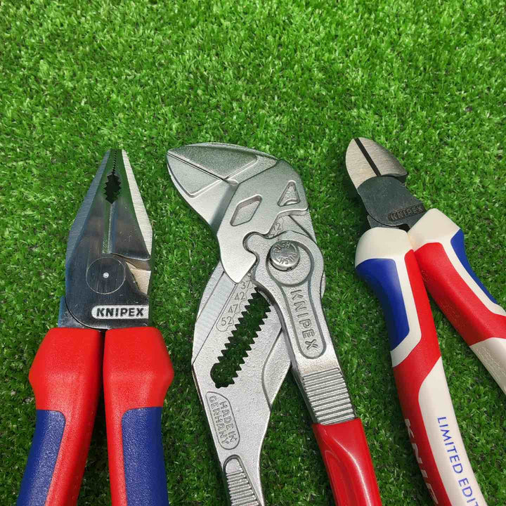 KNIPEX クニペックス 電工ニッパー 160mm 7002160、ウォータポンププライヤー 8603250、強力型ペンチ 0205225 3点セット【藤沢店】