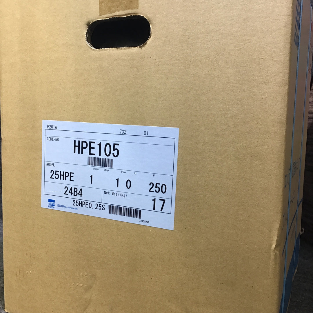 【未使用品】エバラポンプ(荏原製作所) 浅井戸用インバータポンプ 25HPE0.25S HPE105【桶川店】