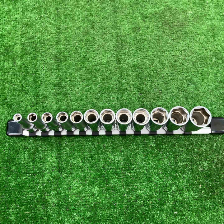 差込角9.5mm(3/8inch)　ディープソケット（６角）（インチサイズ）12本セット【富山店】◇BR