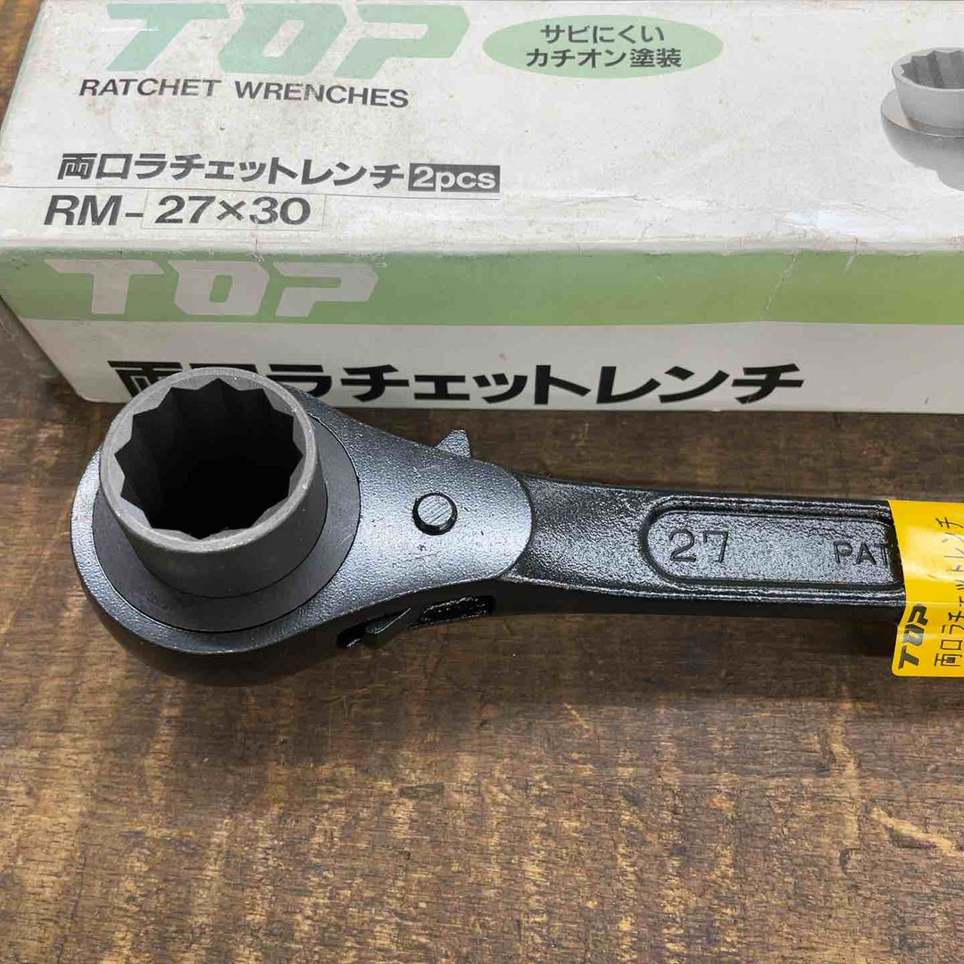 トップ(TOP) 両口ラチェットレンチ シノ付 RM-27×30【八潮店】