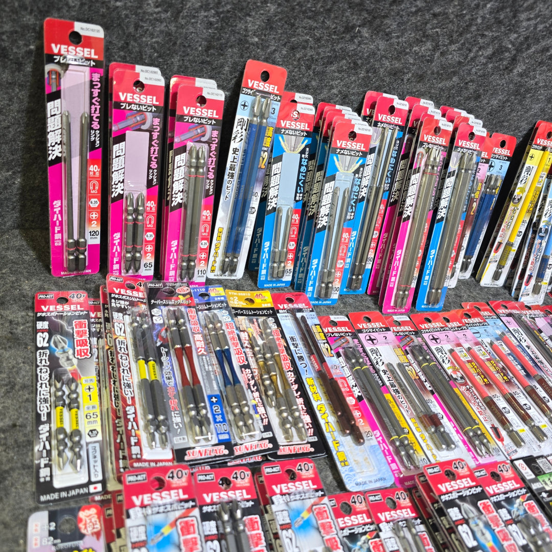 【まとめ売り！未使用品】インパクト用 ビット 1～2本入り 145パック Anex、VESSEL、SUNFLAG メーカー・サイズ混在 六角軸【桶川店】