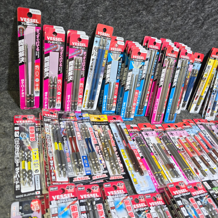 【まとめ売り！未使用品】インパクト用 ビット 1～2本入り 145パック Anex、VESSEL、SUNFLAG メーカー・サイズ混在 六角軸【桶川店】