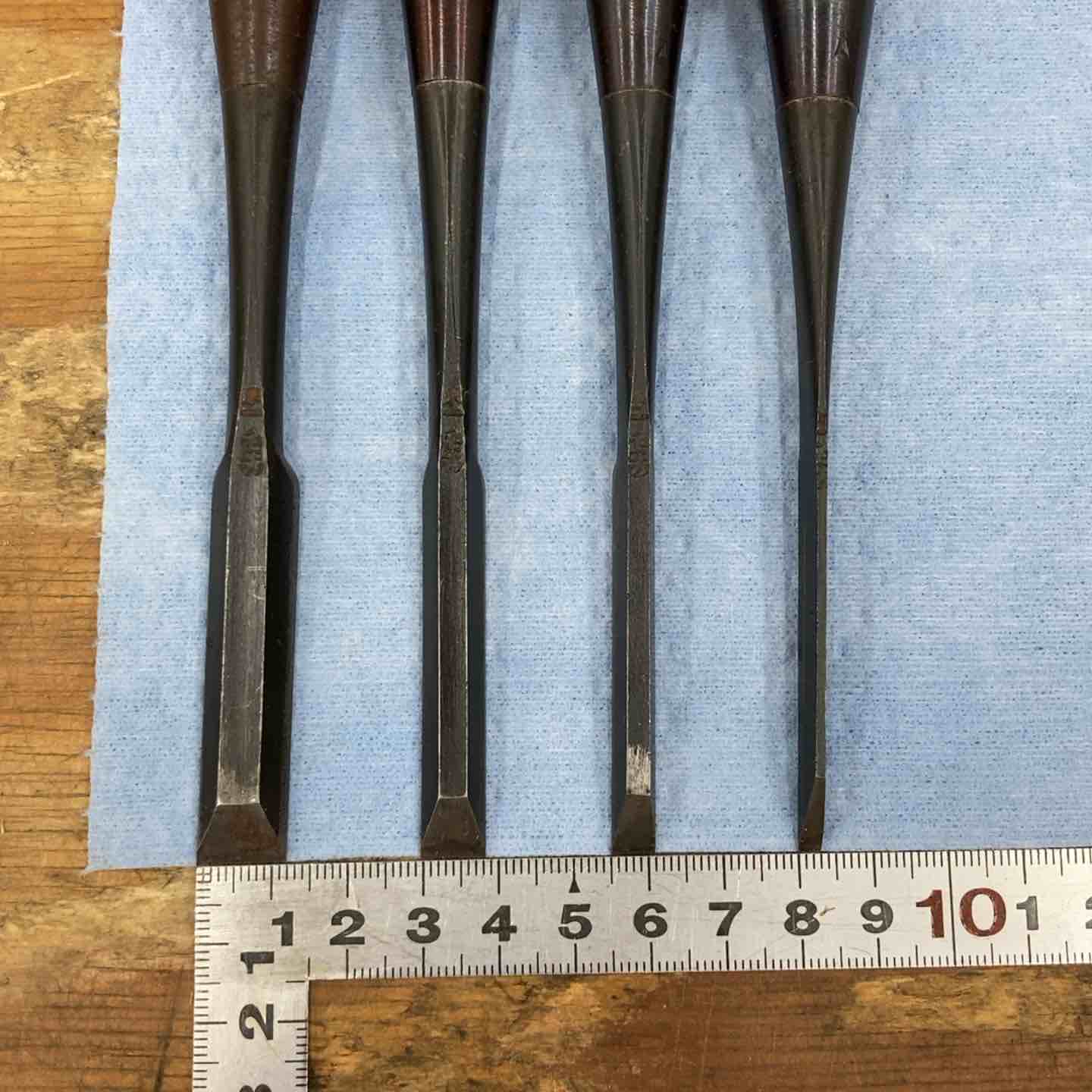 中古品】▽鑿 ノミ 10本組 叩き鑿 追い入れ鑿 『東一正芳』【柏店