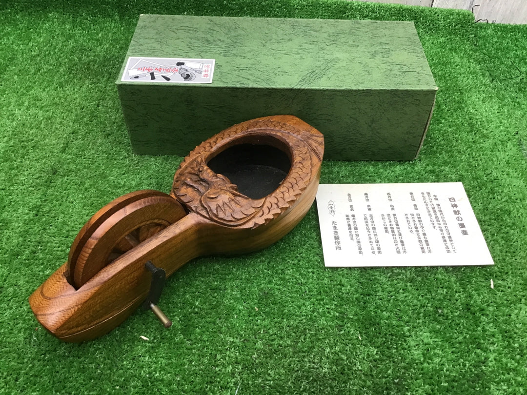 けやき工芸　墨壺/つぼ/坪　3個まとめ売り　忘れもの/四神獣玄武・朱雀　骨董【富山店】Y4