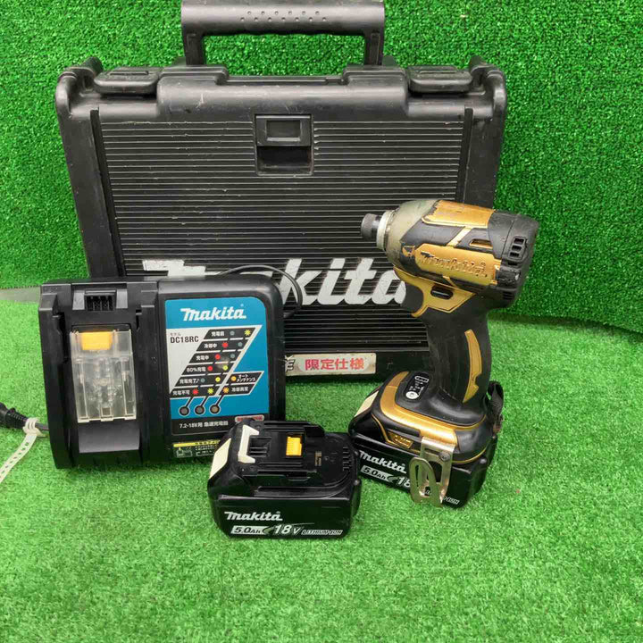【現状品】マキタ(makita) コードレスインパクトドライバー 18V ゴールド TD148DSP1 (TD148DRTX) 100周年 ※軸ブレあり※【桶川店】