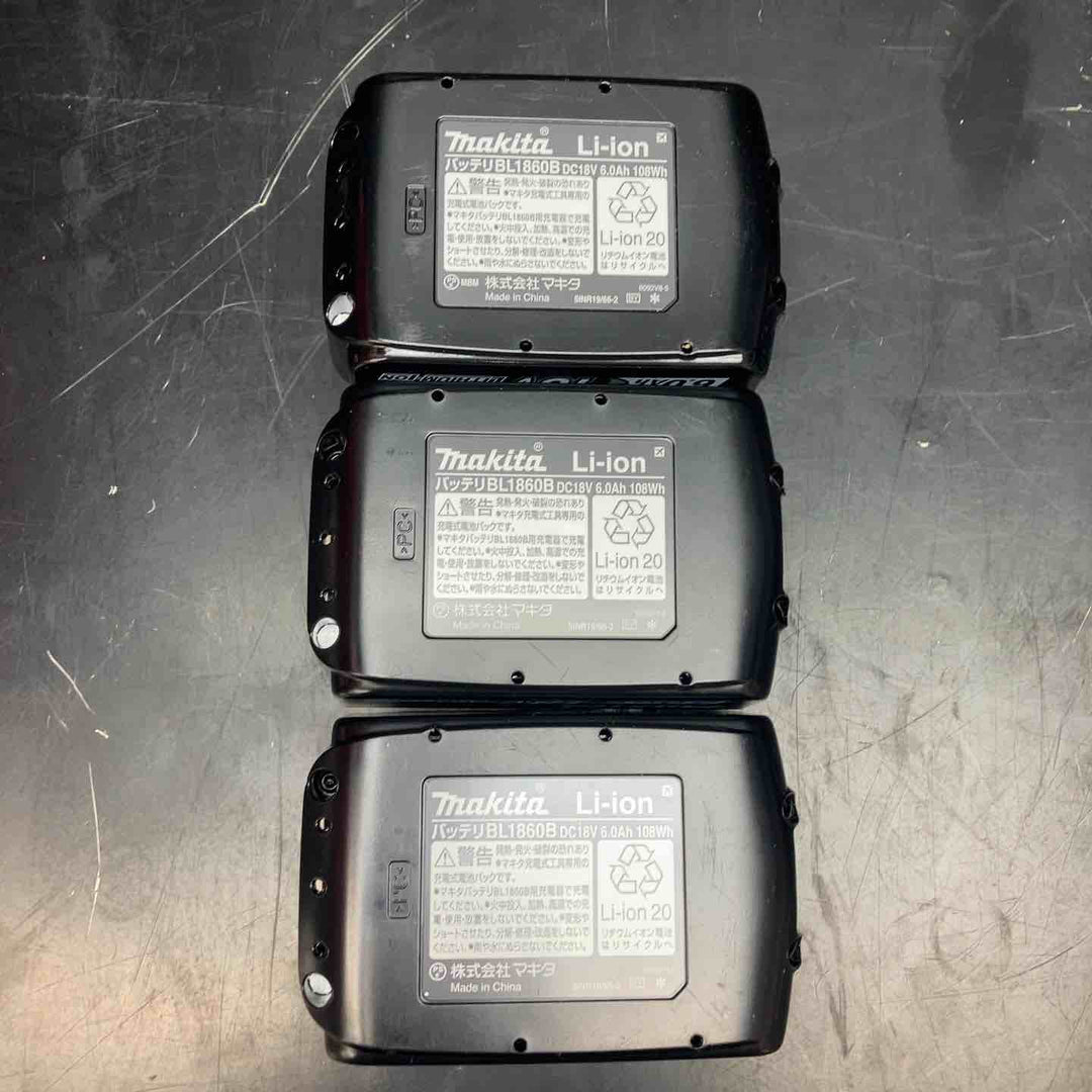 マキタ(makita) リチウムイオンバッテリー 18V/6.0Ah BL1860B 3個セット【川越店】