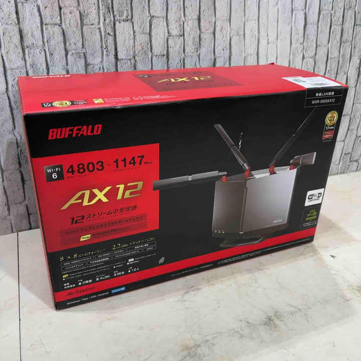 BUFFALO WiFi 無線LAN ルーター WXR-5950AX12 Wi-Fi6 11ax/11ac AX6000 4803+1147Mbps【川口店】