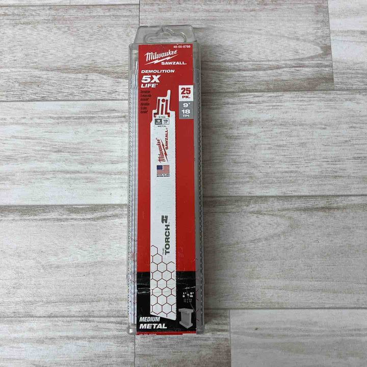 ◇ミルウォーキー(Milwaukee) レシプロソー替刃 9インチ 18TPI 25枚入り/48-00-8788【柏店】