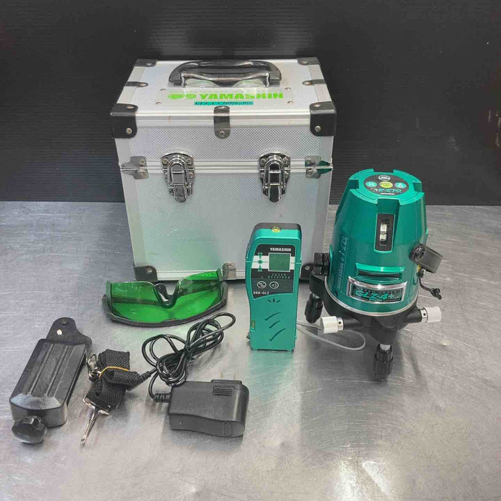 【中古品】 山真製鋸(YAMASHIN)  グリーンレーザー墨出し器 GLZ-4+ 受光器付属 レベル 水平器 【東大和店】