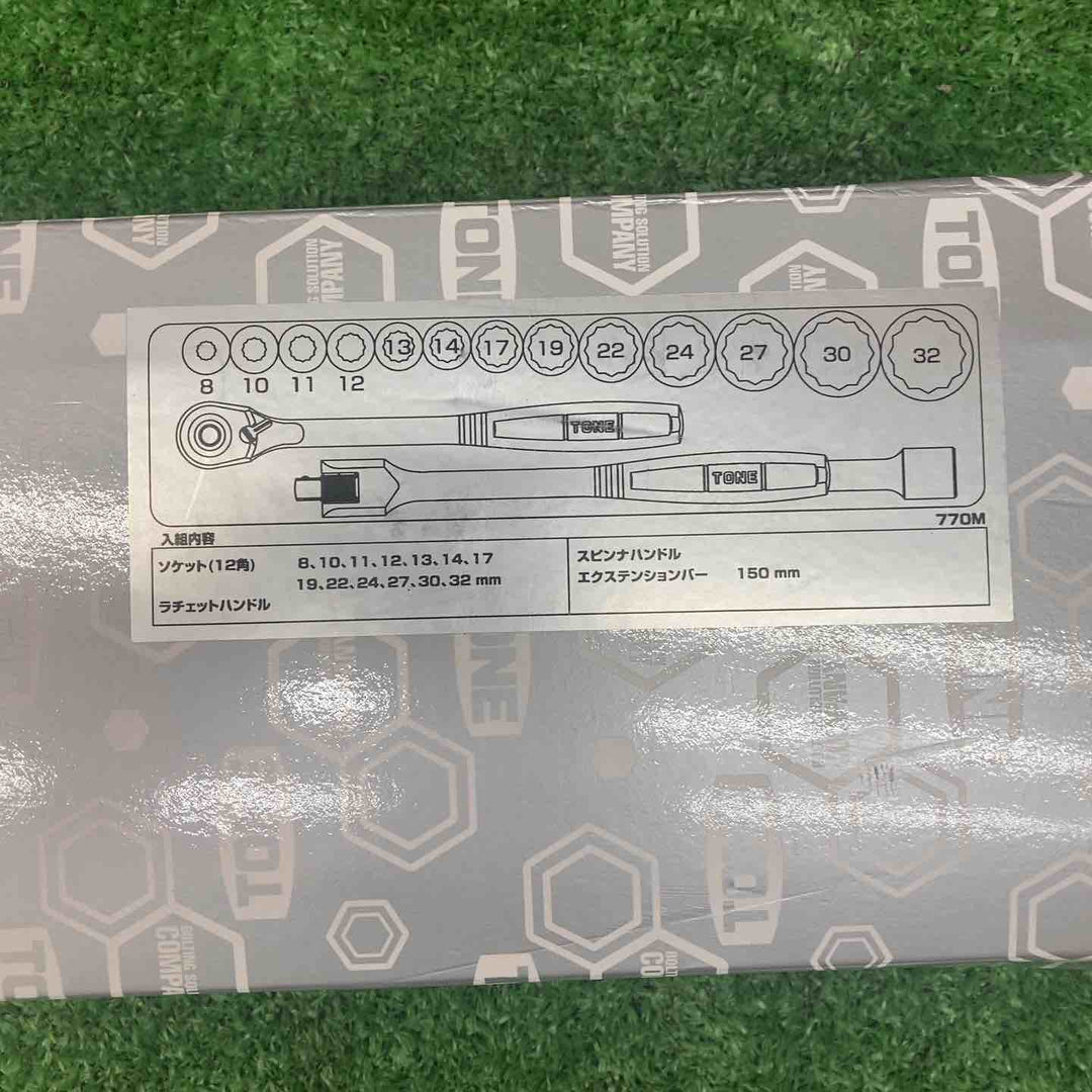 ◇トネ(TONE) ソケットレンチセット 差込角12.7mm(1/2") 770M 内容16点 シルバー【川越店】