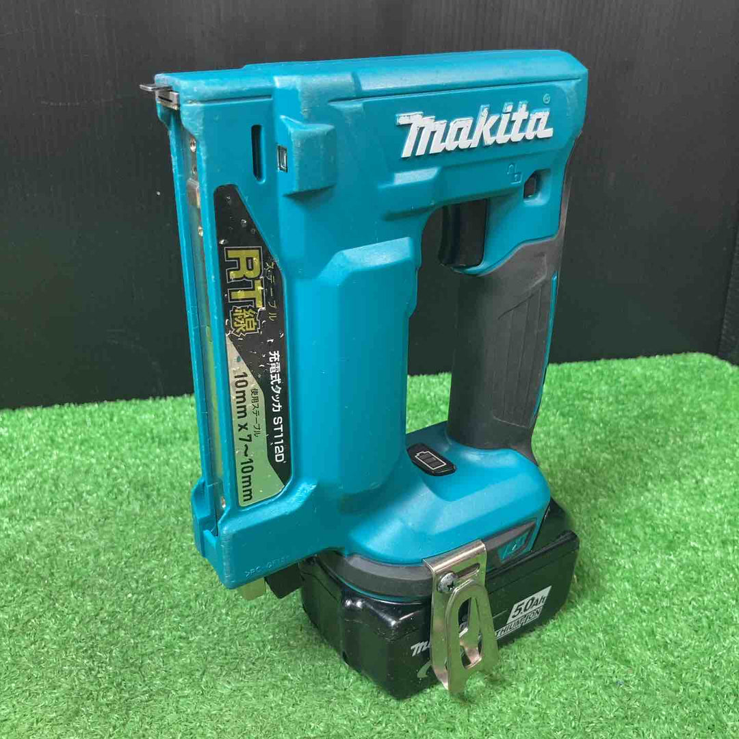 マキタ/makita 18V コードレスタッカ  ST112DZ RT線10mm幅 5.0Ahバッテリー1個付き【岩槻店】