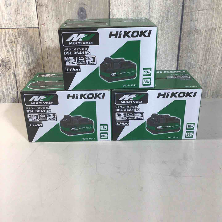 【未使用品】 ハイコーキ HIKOKI 日立 リチウムイオンバッテリー 36V/2.5Ah BSL36A18X 3個 バッテリー 純正 純正品 マルチボルト 36V【戸田店】