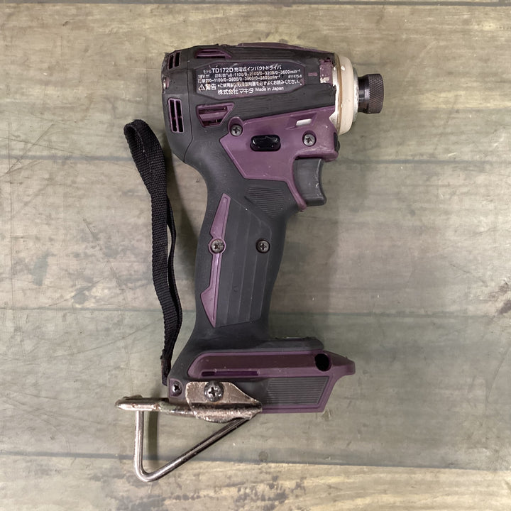 【タイムセール】 【中古品】 マキタ(makita) コードレスインパクトドライバー TD172DGXAP 18V セット品 紫 パープル 動作良好 【東大和店】