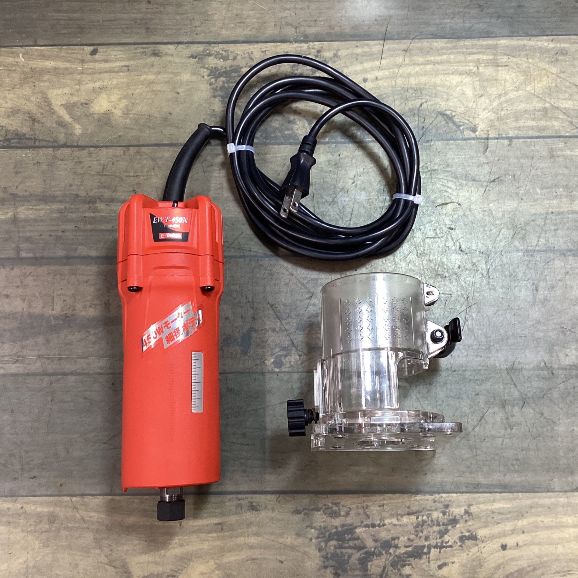 未使用品：　電動工具トリマー 450W/EWT-450N E-Value E-value トリマー 450W [木材 加工 文字彫り 溝掘り 握り