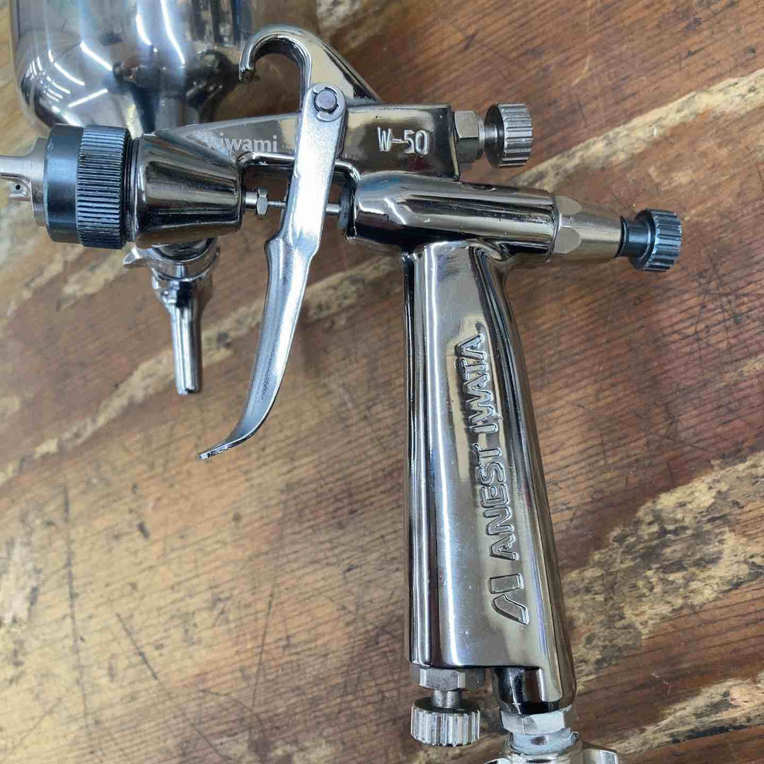 ▼アネスト岩田 スプレーガン  kiwami  W-50-B6 カップ（大、蓋なし）,圧力計付き【柏店】