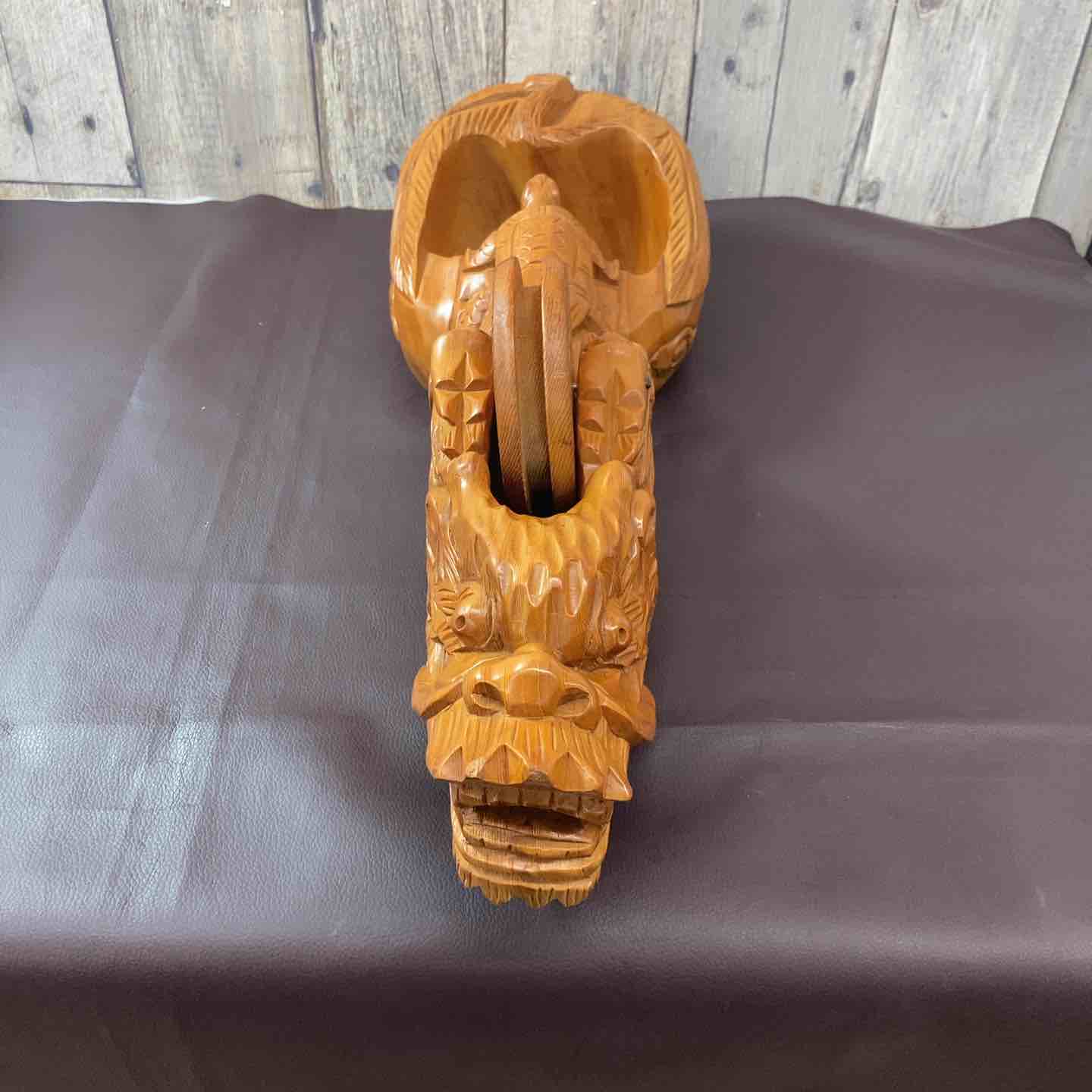 中古美品】【超希少】 龍亀鶴 木彫り 墨壺 すみつぼ 鉋 和工具 大工