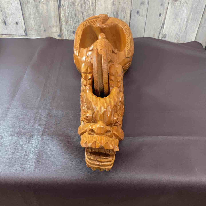 【中古美品】【超希少】 龍亀鶴 木彫り 墨壺 すみつぼ 鉋 和工具 大工道具 鑿 鋸 骨董品 その他 【東大和店】