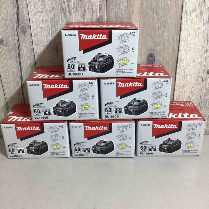 【未使用品】★純正品★マキタ(makita) リチウムイオンバッテリー 18V/6.0Ah BL1860B 6個セット【戸田店】