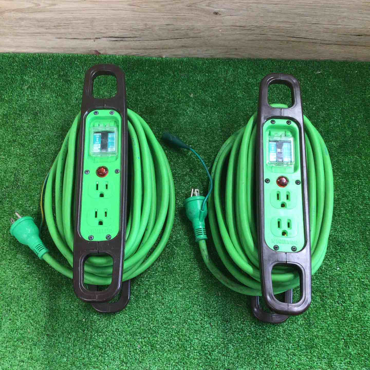 【2個セット】日動 ハンドリール 10M アース付 緑 HR-EB102【町田店】