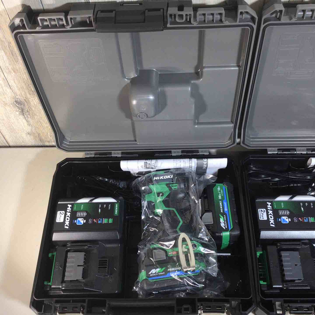 【未使用品】 ハイコーキ HIKOKI 日立 コードレス インパクトドライバ アグレッシブグリーン WH36DD(2XHLSZ) 2台 フルセット インパクト グリーン 緑 純正 充電式 【戸田店】