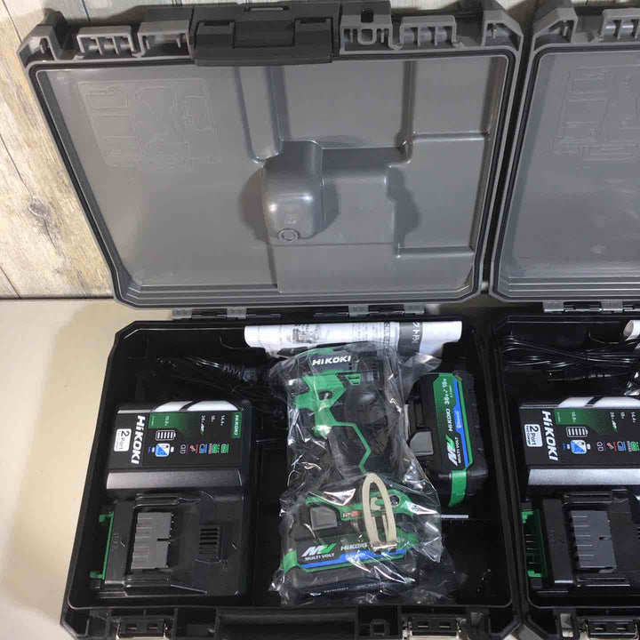 【未使用品】 ハイコーキ HIKOKI 日立 コードレス インパクトドライバ アグレッシブグリーン WH36DD(2XHLSZ) 2台 フルセット インパクト グリーン 緑 純正 充電式 【戸田店】