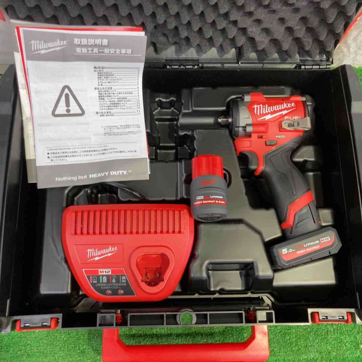 ミルウォーキー M12 FUEL 3/8インチ542Nmインパクトレンチ 5.0AH & 2.5AH キット (M12 FIW2F38-5252X JP)【町田店】