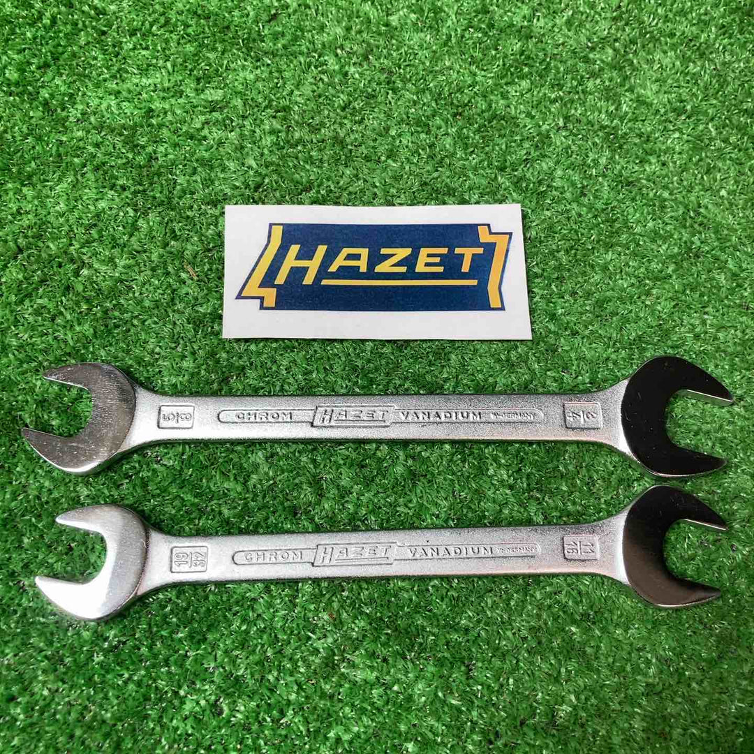 【美品】▲ハゼット(HAZET)ダブルオープンエンドレンチ 450 8本組 インチタイプ（1/4-1インチ）両口スパナ【岩槻店】