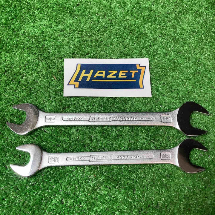 【美品】▲ハゼット(HAZET)ダブルオープンエンドレンチ 450 8本組 インチタイプ（1/4-1インチ）両口スパナ【岩槻店】