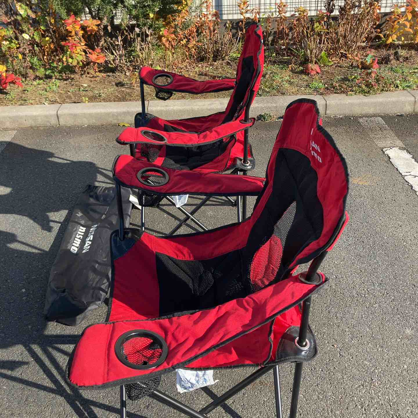 中古品】 ニスモ(nismo) FANチェア(大) KWA7060G20 折りたたみ椅子 2個