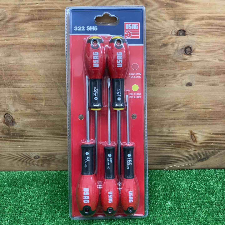 【未使用品】 ウーザック/USAG ドライバーセット 322SH5 ＊5本組 【鴻巣店】