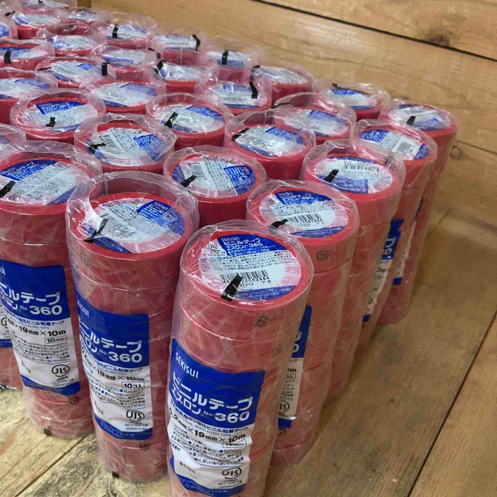 セキスイ(SEKISUI) 積水 エスロンテープ No.360 V360R01 塩化ビニル (0.2mmx19mmx10ｍ・赤)400個【所沢店】