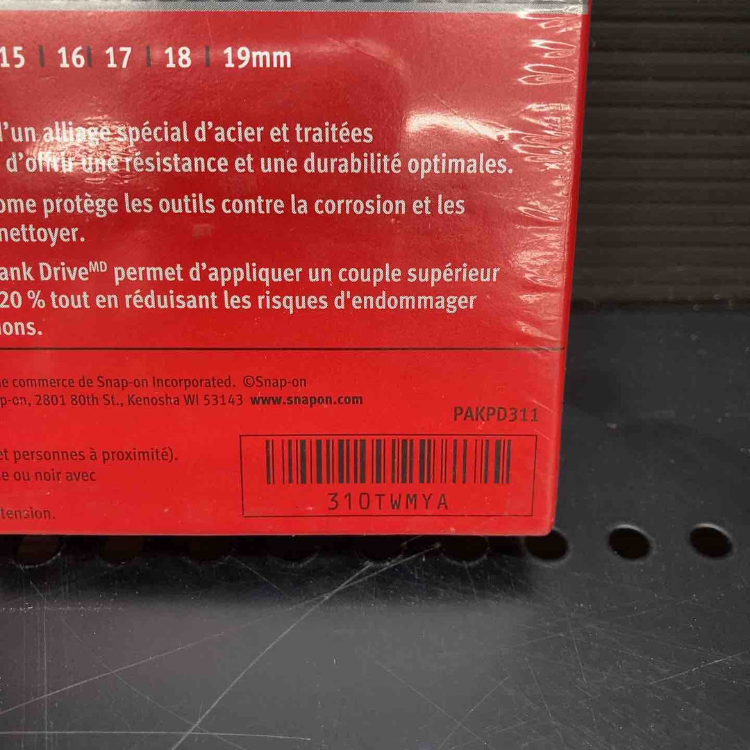 スナップオン/Snap-on 1/2" ソケットセット ショート 6ポイント ミリサイズ 310TWMYA 10-19mm【川越店】